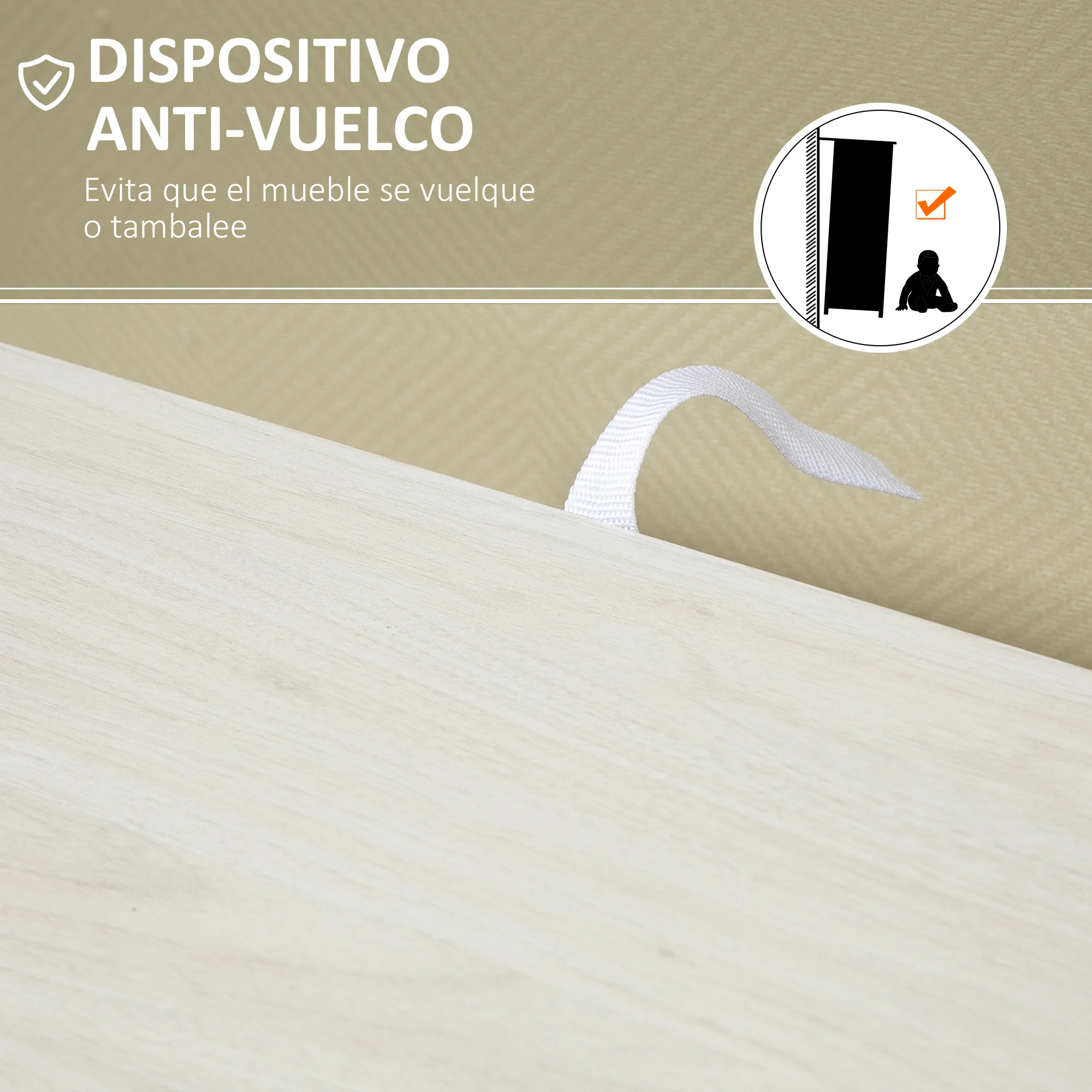 HOMCOM Armario de Salón Aparador Auxiliar con 4 Cajones 1 Puerta y Estante Interior Mueble de Almacenaje Multiusos para Baño Dormitorio Comedor 54x29x83 cm Blanco con Grano de Madera - imagen 4