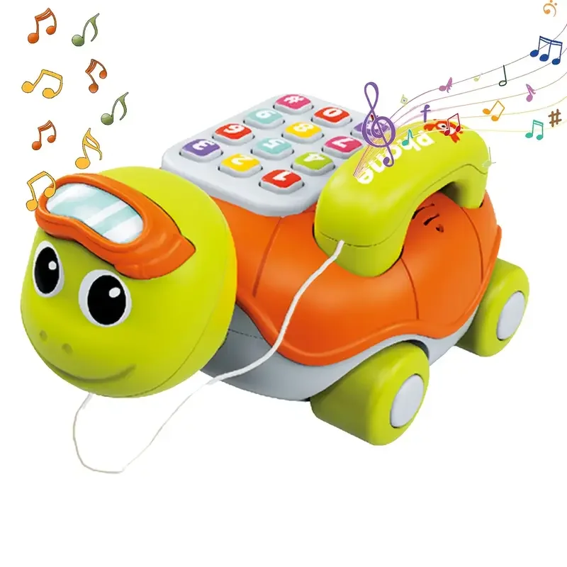 Tortuga Musical, juguetes para gatear para bebés, juguete interactivo para teléfono con luces musicales de Piano, juguetes educativos de Aprendizaje Temprano para niños pequeños