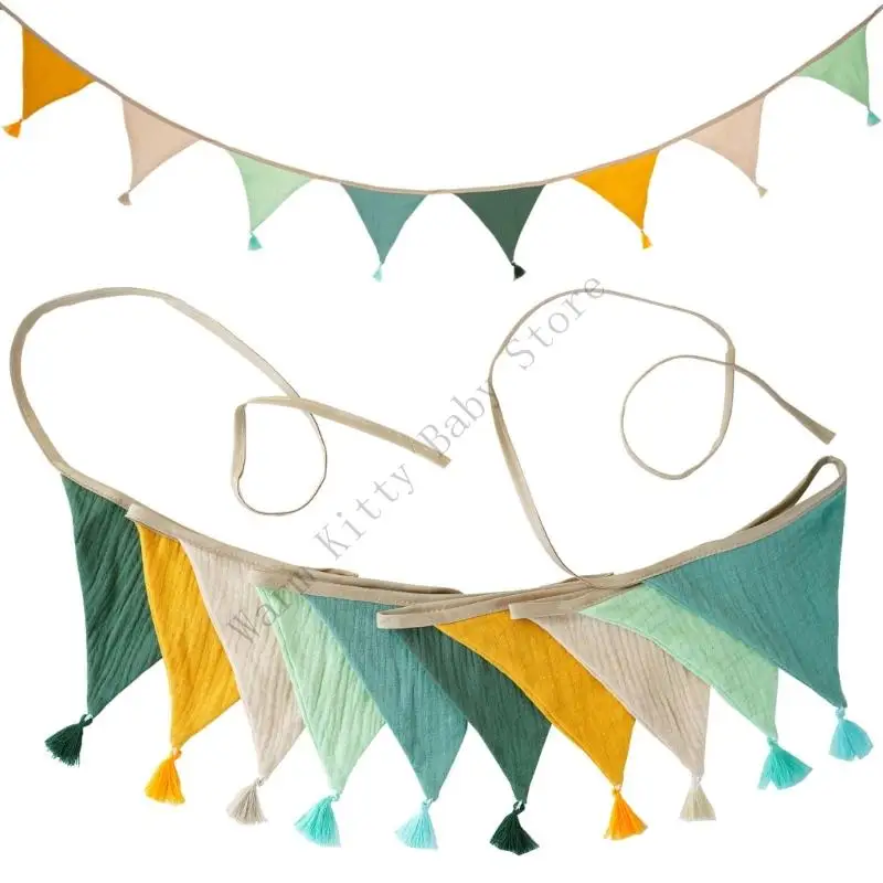 XXFE Guirnalda cumpleaños con borlas – Decoración fiesta infantil - imagen 4
