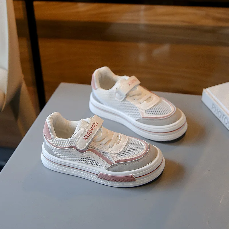 2025 primavera nuevas zapatillas de deporte para niños zapatos casuales versátiles de moda para niñas zapatos simples de suela blanda para niños zapatos de malla transpirables para niños - imagen 3