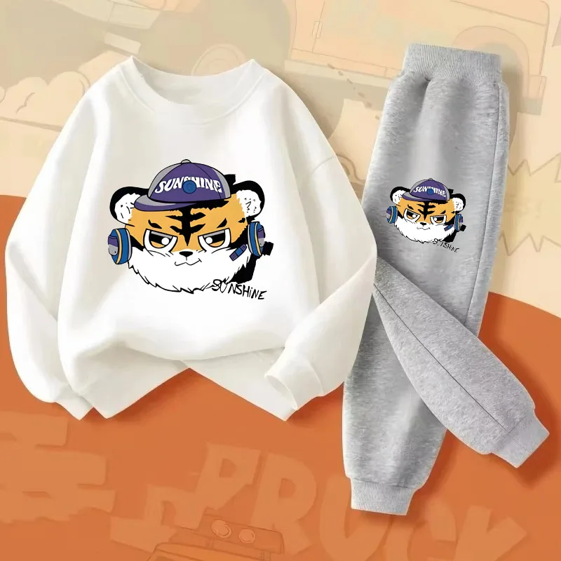 Primavera nuevo estilo coreano conjuntos de ropa para niños sudaderas con capucha pantalones largos 2 uds traje niños Casual trajes de chándal al aire libre ropa para bebés - imagen 3