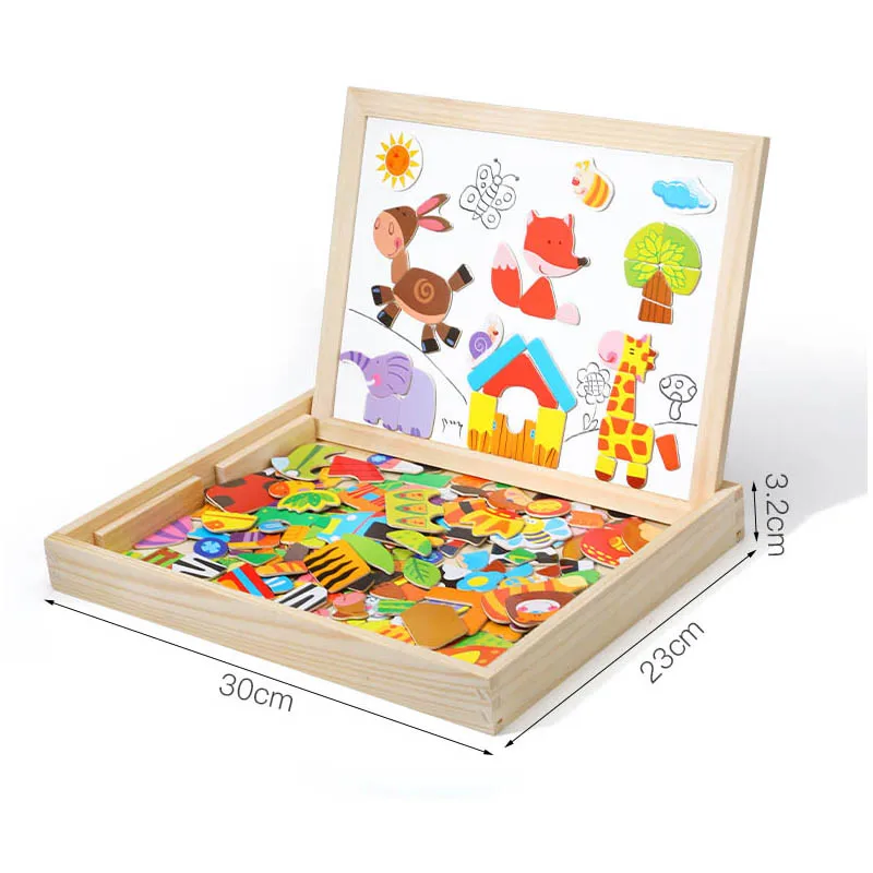 Rompecabezas de madera con pizarra magnética para niños - imagen 3