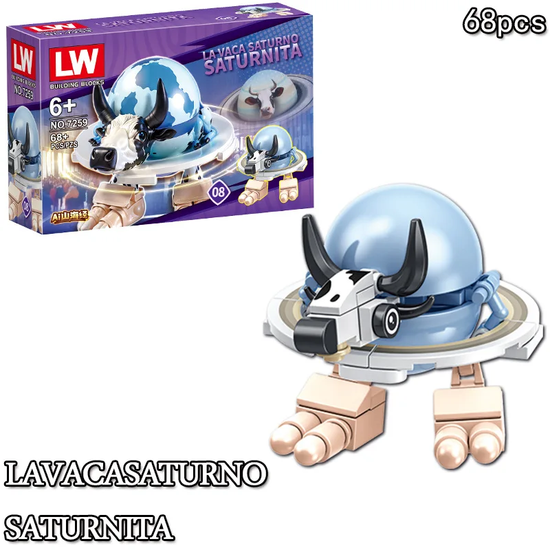 Anime italiano Brainrot Tralalero Tralala figura bloque de juguete Tung Tung Sahur Shark BricksToy regalo para niños caja ciega - imagen 5