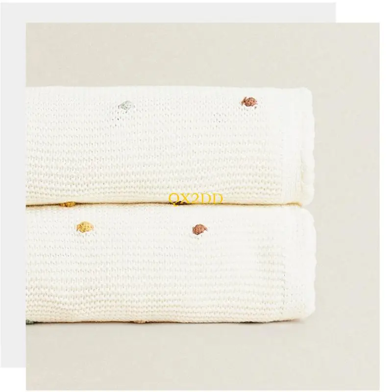 QX2D Manta bebé mejorada, manta punto suave algodón para niño y niña, niño pequeño - imagen 4