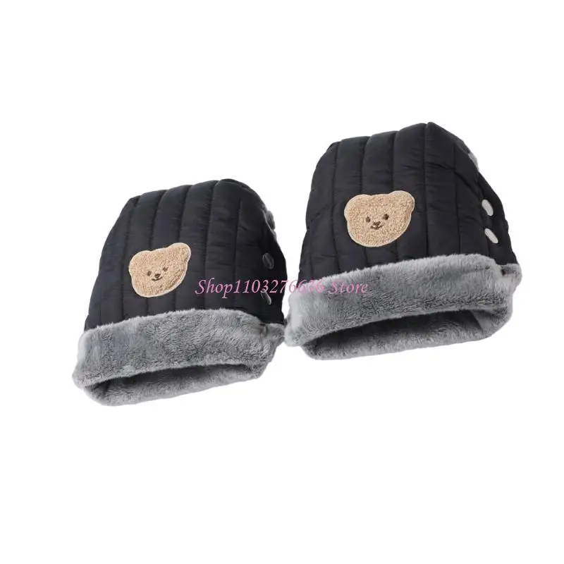 Guantes mano con forro suave R6FD, cubierta para manillar cochecitos, diseño impermeable y resistente viento para uso - imagen 5