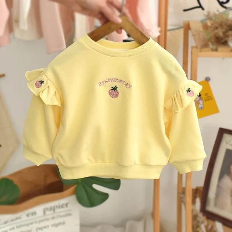 MILANCEL sudadera con capucha infantil bordado fresa manga larga otoño - imagen 3