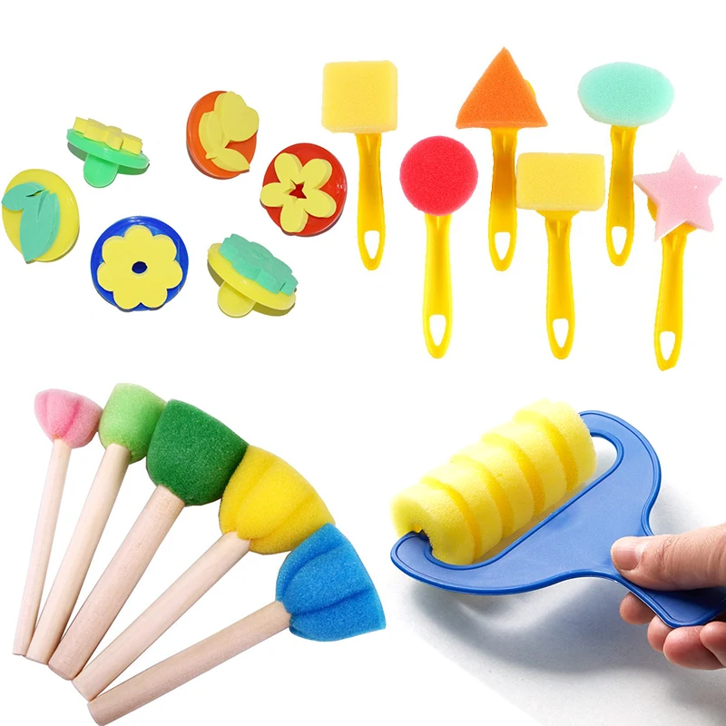3-6 unids/set varias formas pintura esponja cepillo DIY Graffiti Gadgets escuela Artclass accesorios de dibujo arte herramientas creativas ZYF