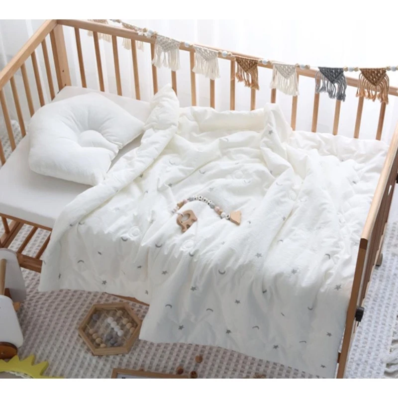 Edredón coreano de algodón con bordado de cereza para cama de bebé, edredones de cuna para cuna infantil, edredones de cama para bebé, manta, edredón ligero - imagen 5