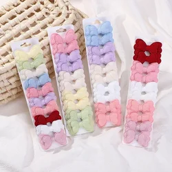 10 unids/set de lazos para el cabello de mariposa para niños con Clip para niñas, lazo de algodón de doble capa, flequillo, Pin, accesorios para el cabello