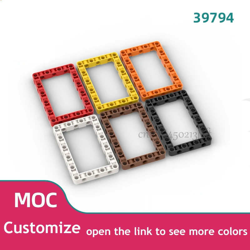 Bloques de construcción MOC de alta tecnología, 10 piezas, marco de haz Rectangular con Agujero 7x11 39794, Compatible con juguetes