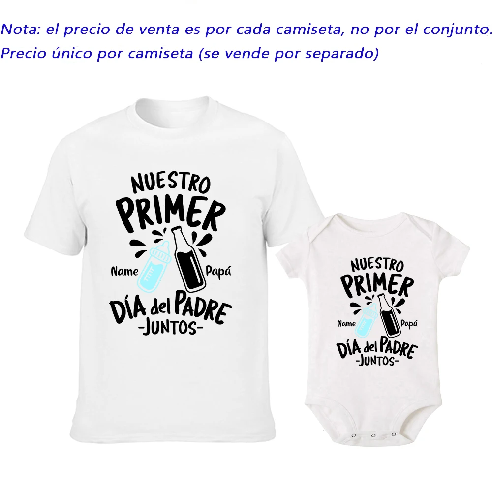 Trajes personalizados a juego para la familia del Día del Padre, camisa con nombre personalizado para papá, pelele para bebé, ropa familiar, regalo del primer Día del Padre - imagen 4