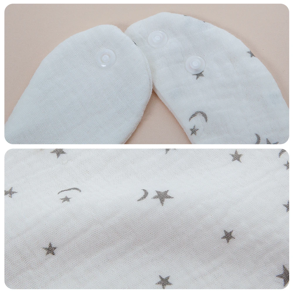 Baberos para bebé, toalla de Saliva reutilizable, buena absorción, gasa de algodón suave, estampado de dibujos animados, Baberos de alimentación de bebé ajustables - imagen 5