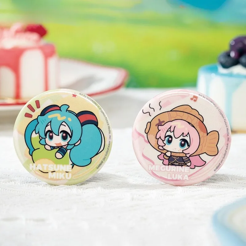 Insignia de hojalata de Hatsune Miku, broche conmemorativo de Metal creativo, Pin de solapa redondo de Anime, insignia de personaje de dibujos animados personalizada, regalos - imagen 5