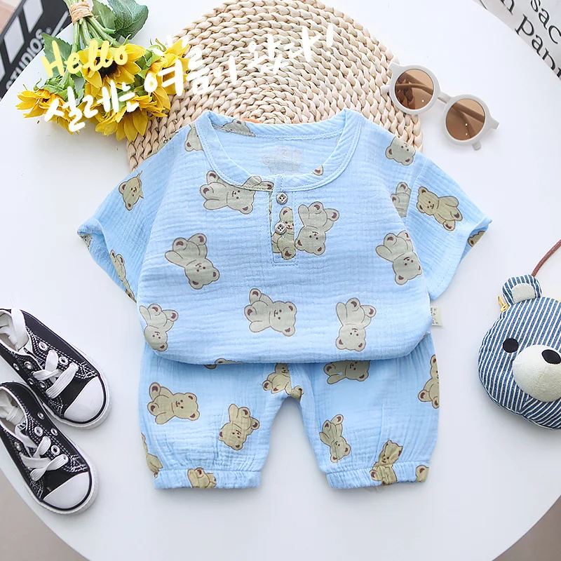 Nueva ropa de verano para niñas, traje para niños, pantalón corto informal, camiseta de manga corta, pantalones cortos, 2 unids/set, disfraz para niños, chándales para niños