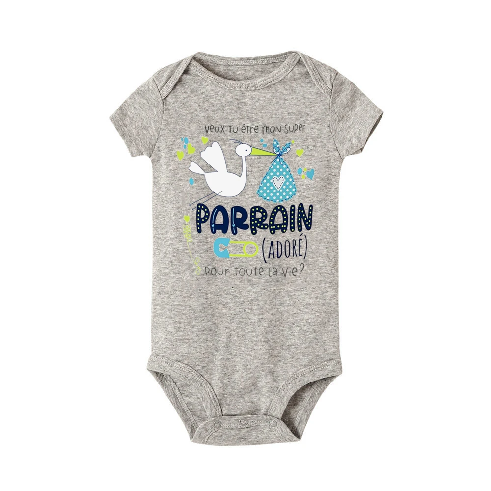 Do You Want To Be My Madrina/Padrino, pelele con estampado para bebé, solicitud infantil, traje de madrina y padrino, mono de manga corta para bebé - imagen 5