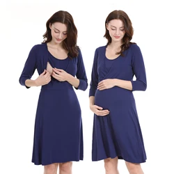 Vestido de lactancia para mujeres posparto, vestidos de maternidad, ropa de embarazo, vestido de maternidad, vestido de lactancia, primavera y verano