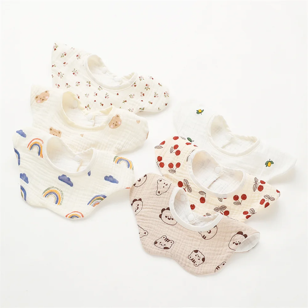 Baberos de muselina estampados de algodón suave para bebé - imagen 2