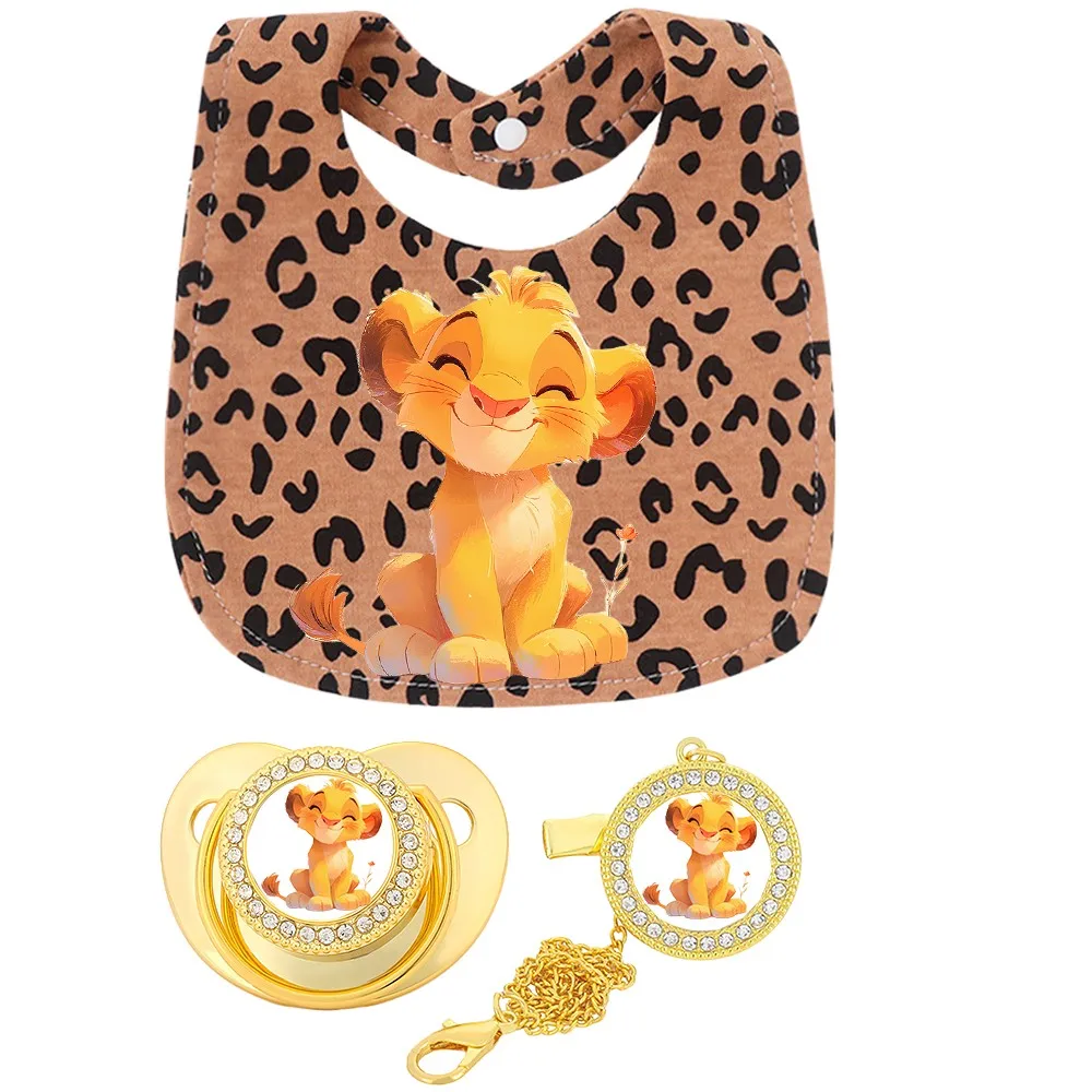 Juego de 3 piezas de Baberos para bebé, ropa para eructar, toallas de saliva para recién nacidos de dibujos animados, chupetes para bebé/soporte para chupetes para niñas y niños