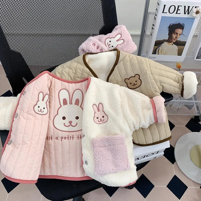 Chaqueta cálida de algodón para bebé informal con cremallera y bufanda - imagen 3