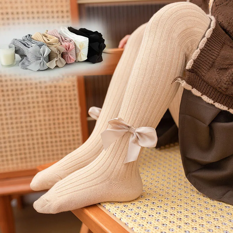 Milancel pantimedias de primavera para niñas con lazo y acabado fino - imagen 4