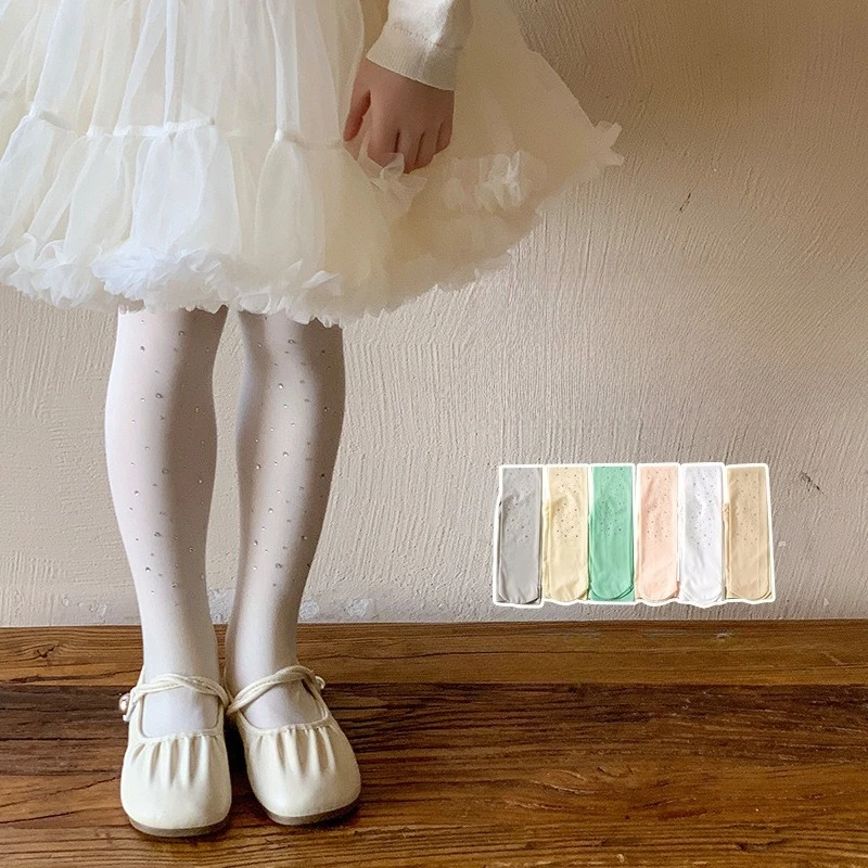 Medias de baile para niños, pantimedias transparentes para niñas, medias de práctica de Ballet, calcetines de baile finos suaves para primavera y otoño, medias de Ballet blancas - imagen 3