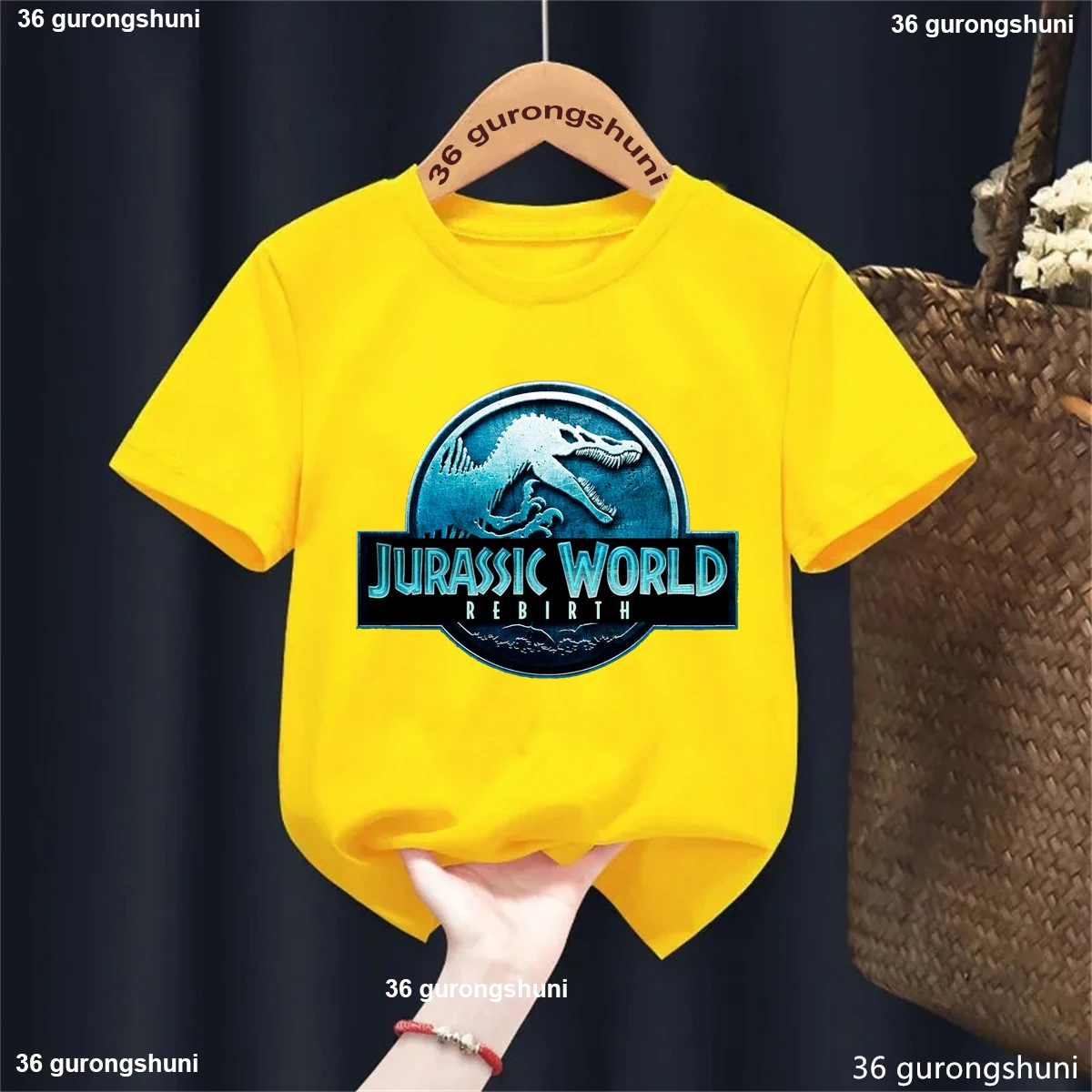 Camiseta Jurassic World azul con dinosaurios para niños - imagen 5