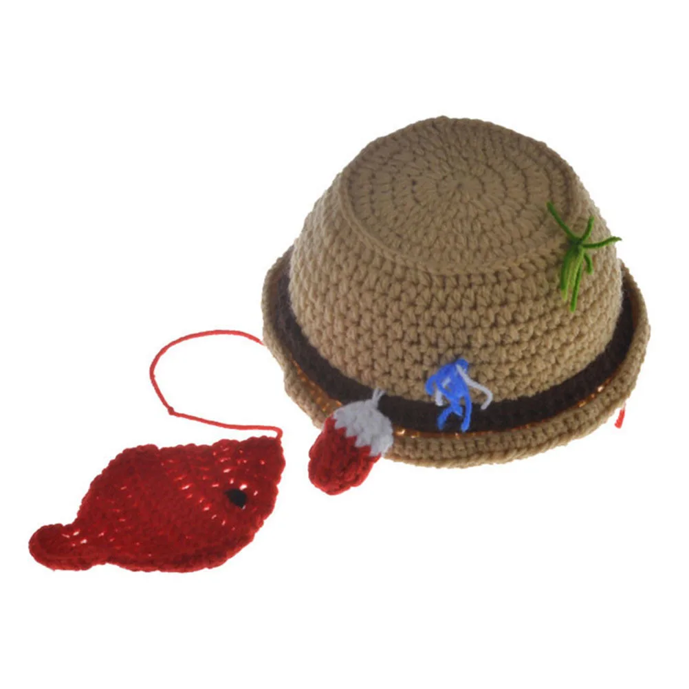 Conjunto de disfraces de bebé tejidos de lana hechos a mano, sombrero, accesorios para fotos, trajes de fotografía para recién nacidos, suaves, cómodos y transpirables, 2 uds. - imagen 3