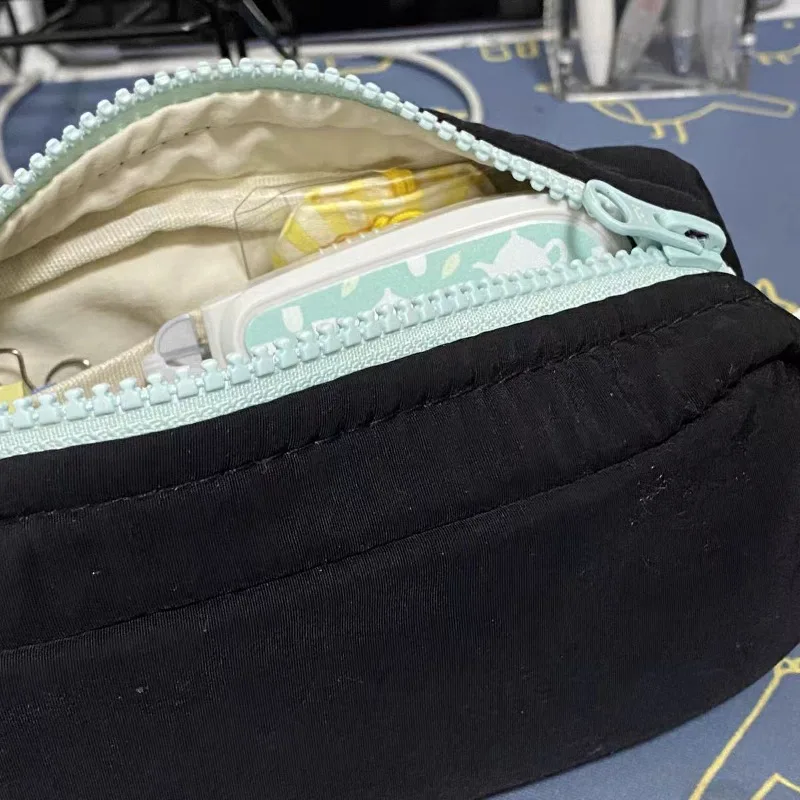 Bolsa de papelería para estudiantes de gran capacidad, bolsa de lápices azul sal, bolsa de lápices de alta estética, organizador de almacenamiento para volver a la escuela - imagen 3