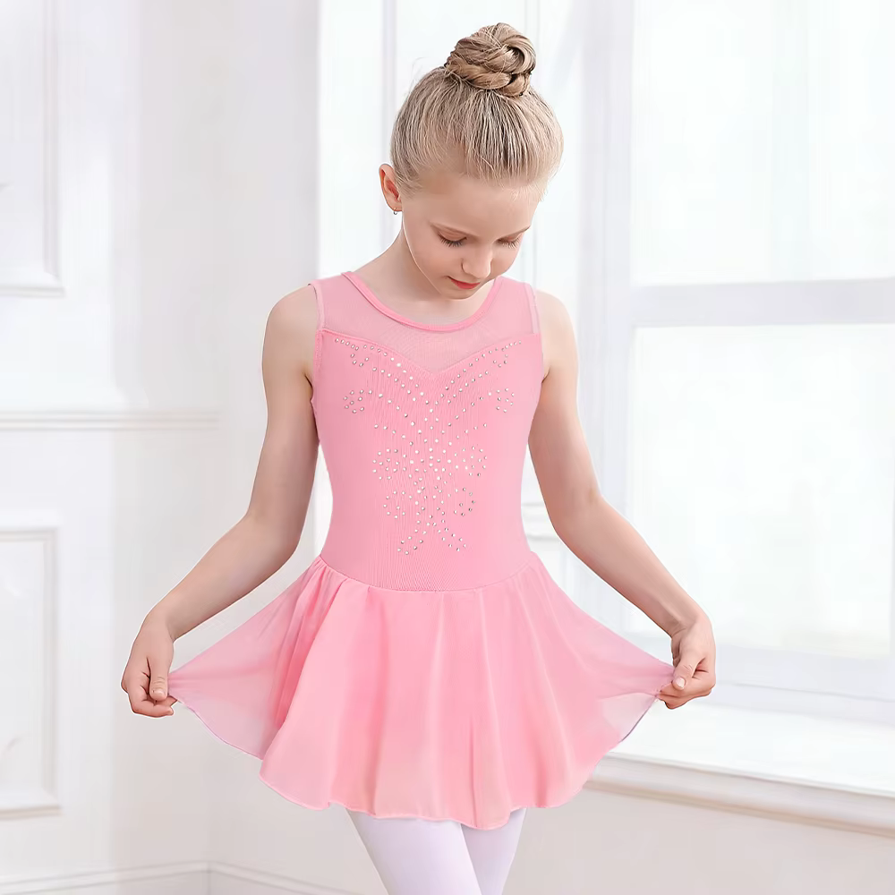 Maillot de ballet para niña con tutú – Ideal para patinaje y gimnasia - imagen 2