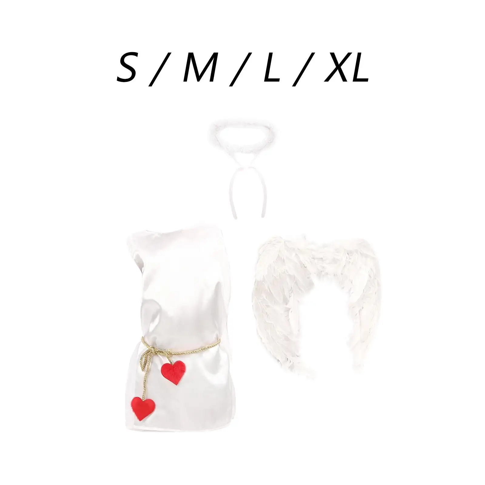 3Pcs Angel Wing Costume Birthday Lovely Apparel Child Party Favors Angel Wing Headband Fairy Costume Set Toddler Cupids Costume