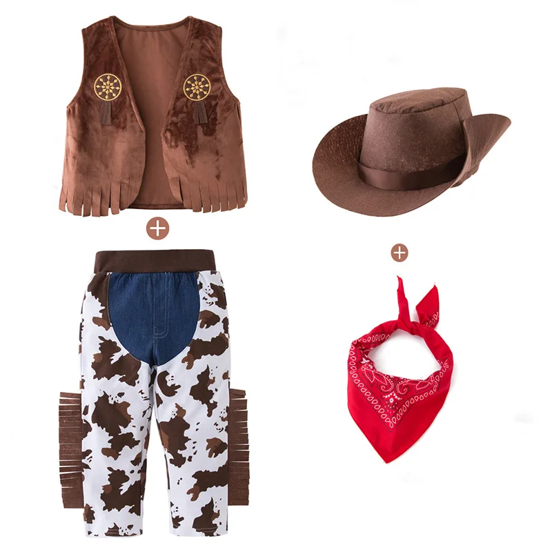 Disfraz vaquero infantil con sombrero y pañuelo - imagen 2