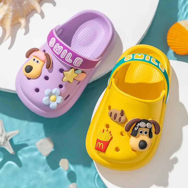 Zuecos de jardín de verano para niños, sandalias de playa para niños y niñas, zapatillas ligeras y transpirables con bonitos dibujos para bebés - imagen 3