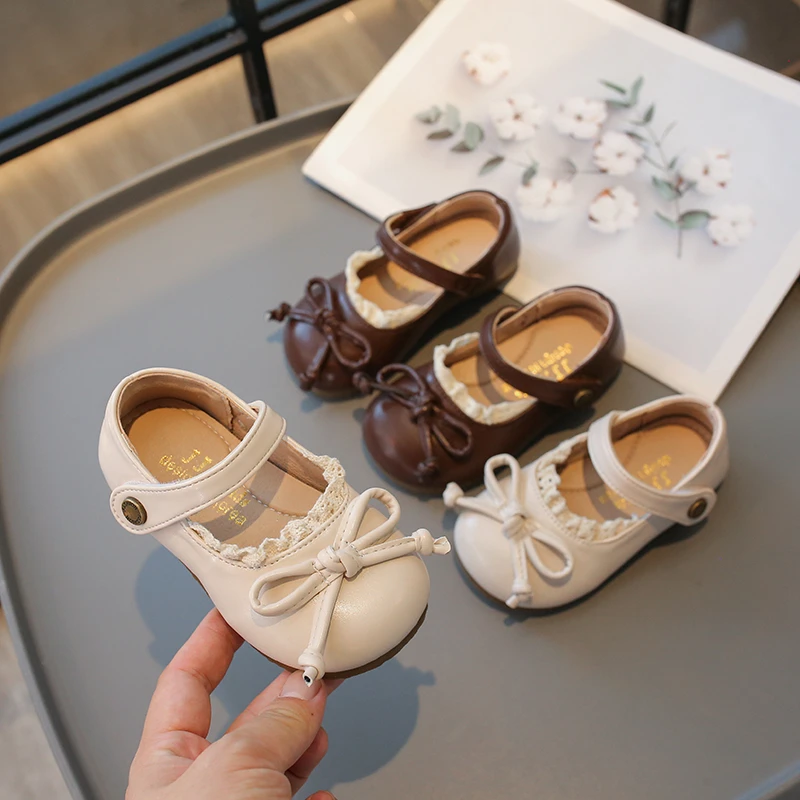 Zapatos de niña con encaje antideslizantes para primavera y otoño