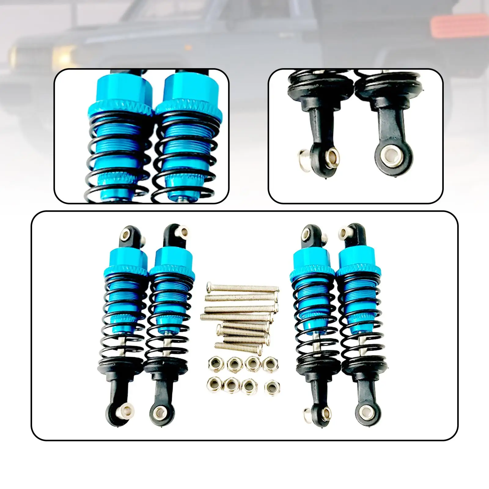 4 Pieces Oil Shock Absorbers for RC Car Spare Parts for Remote Control Car Dampers 1/12 1/16 Scale for D90 MN78 MN82 C14 C24