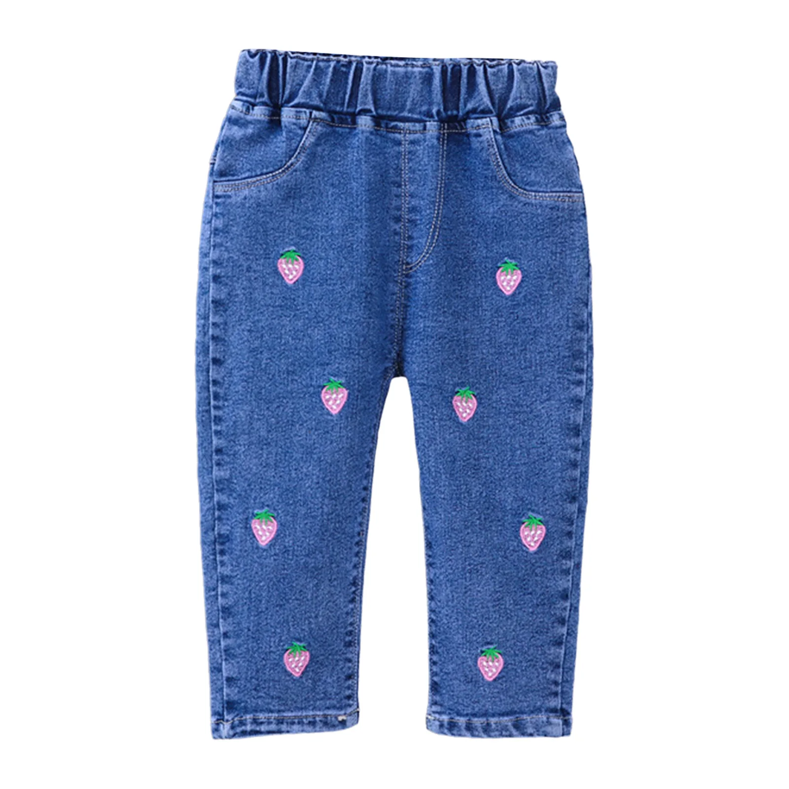 Pantalones vaqueros niñas con bordado cintura elástica primavera otoño - imagen 3