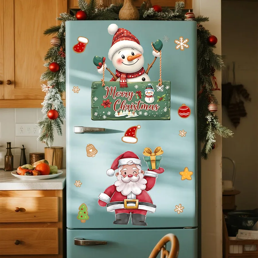 Decoración navideña, Papá Noel, muñeco de nieve, pegatinas de pared autoadhesivas, decoración para fiestas y festivales, pegatinas de pared - imagen 5