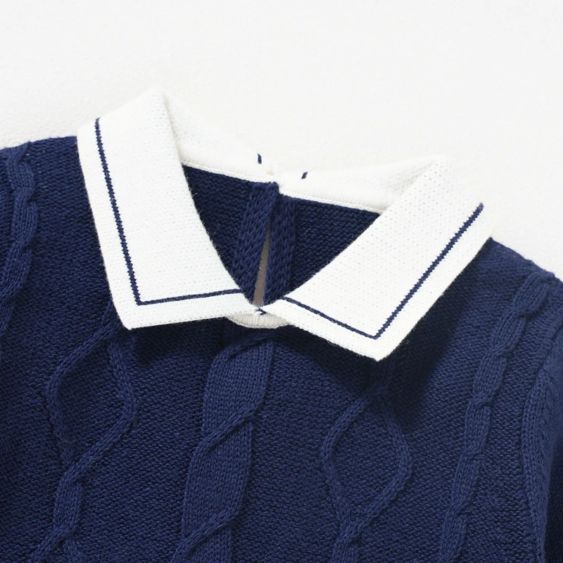 Pelele de punto para bebé recién nacido, 100% algodón, ropa para niño pequeño, cuello vuelto, una pieza, mono infantil, atuendo, corbata de moda - imagen 3