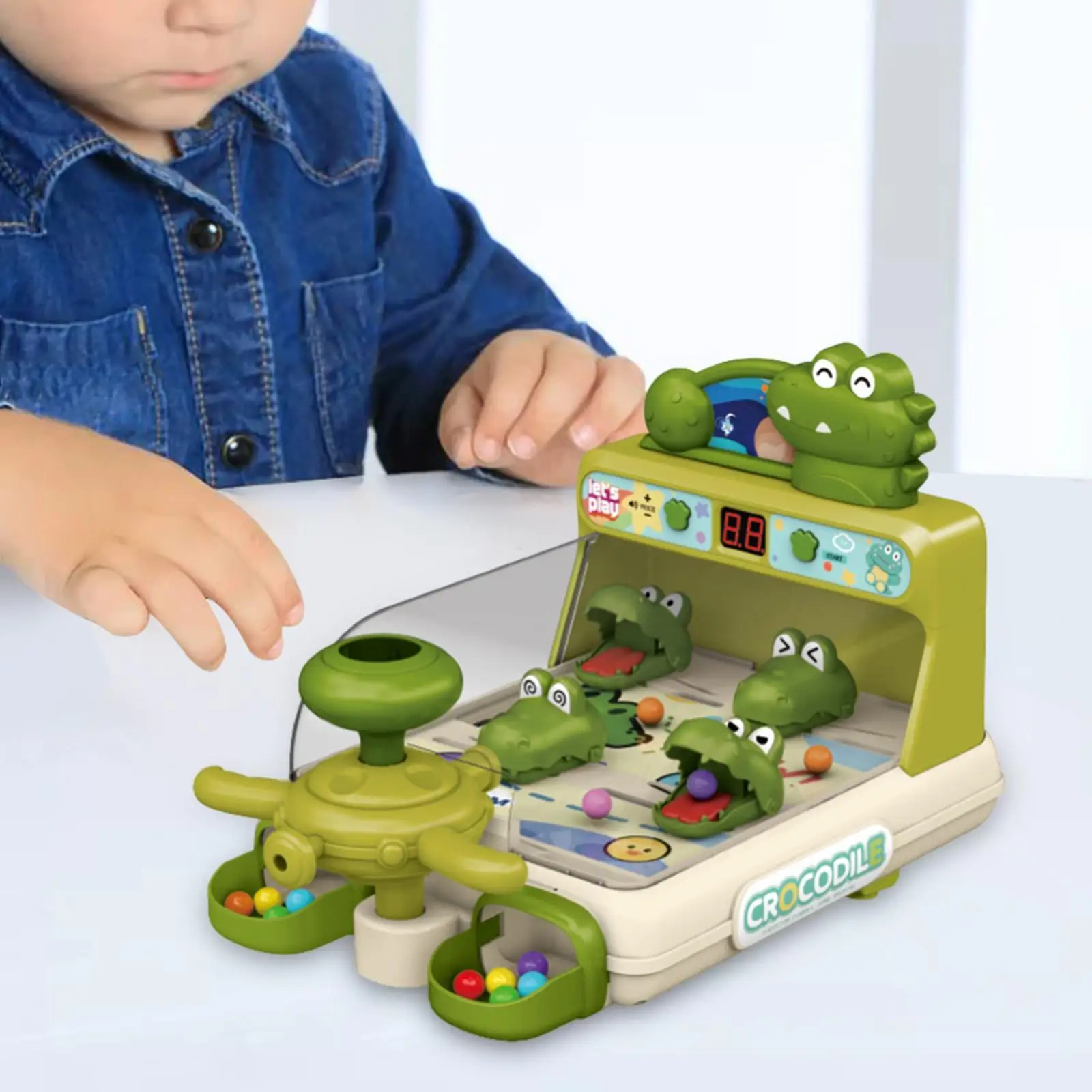 Crocodile Pinball Machine Party Favor Hand Eye Coordination Sturdy Educational Toy Interactive Game for Kids Ages 3 4 5 6