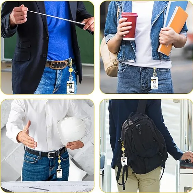 Hebilla redonda de fácil extracción, Clip de insignia de aleación, carrete de insignia retráctil, Clip de identificación fácil de tirar para personal de oficina, 1 ud. - imagen 5