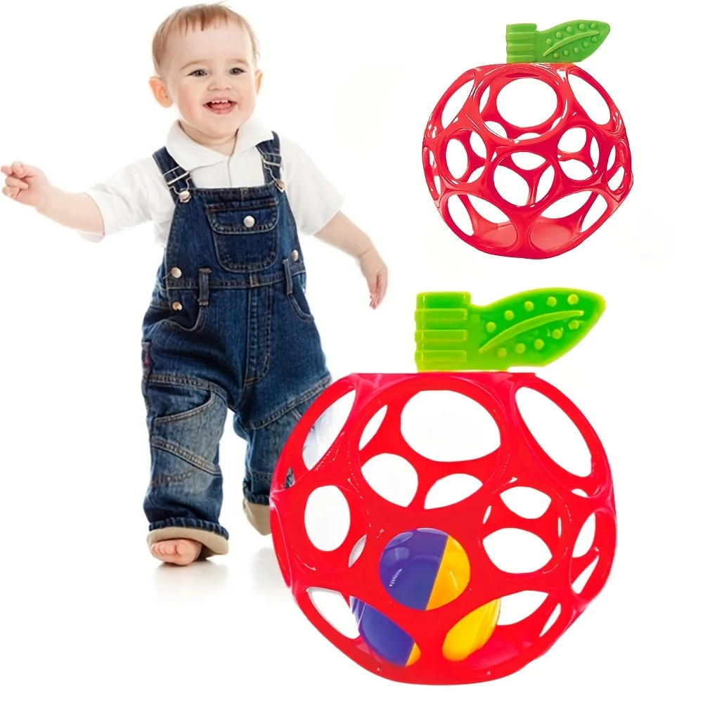 Juguete sensorial de manitas con cascabel y huecos táctiles para bebés