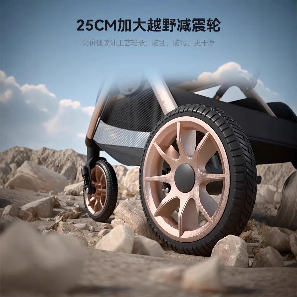 Cochecito de bebé Wisesonle, asiento empujado en ambos direcciones, cochecito de bebé portátil plegable ligero, cochecito para niños - imagen 5