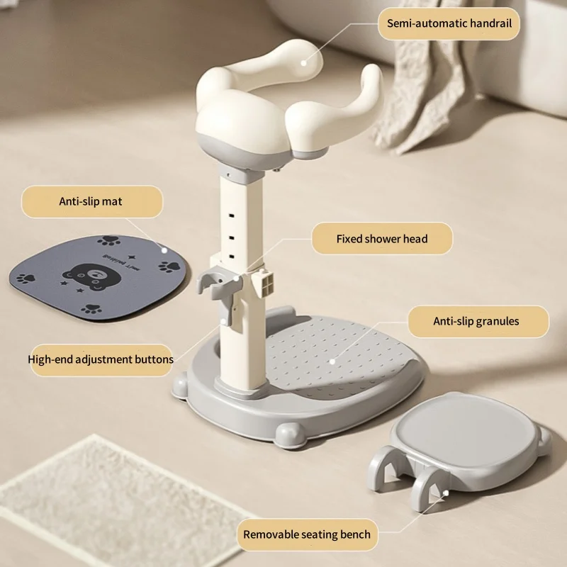 Bañera antideslizante con soporte para bebé ajustable - imagen 2