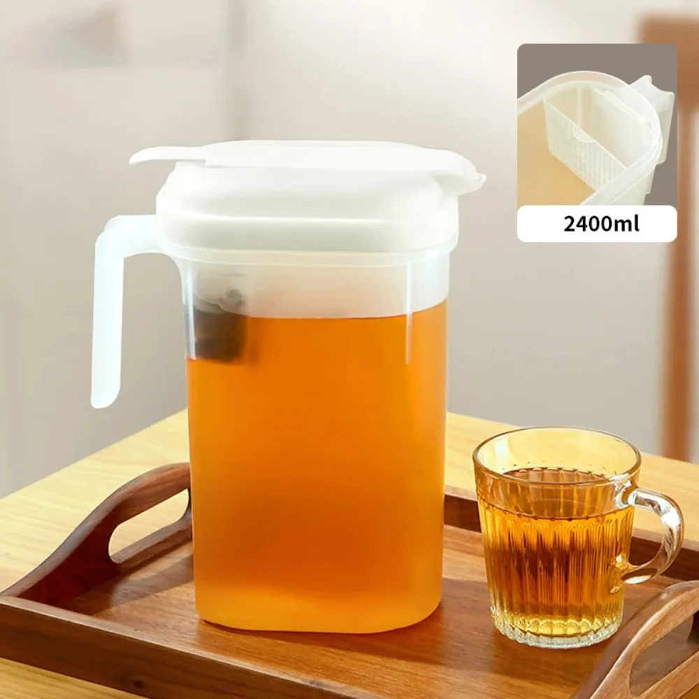 Tetera de plástico con filtro, jarra de agua de gran capacidad, resistente a altas temperaturas, Cubo de té de frutas, 1800/2400ml - imagen 5