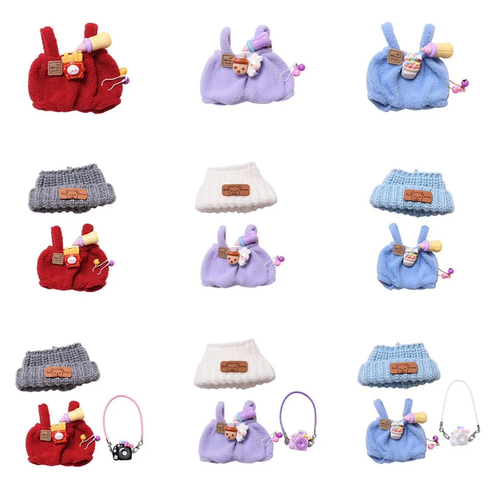 Plush Doll Clothes Birthday Gifts Coordination for Kids Cute DIY Accessories Decoration Imagination Doll Outifits for 17cm Doll