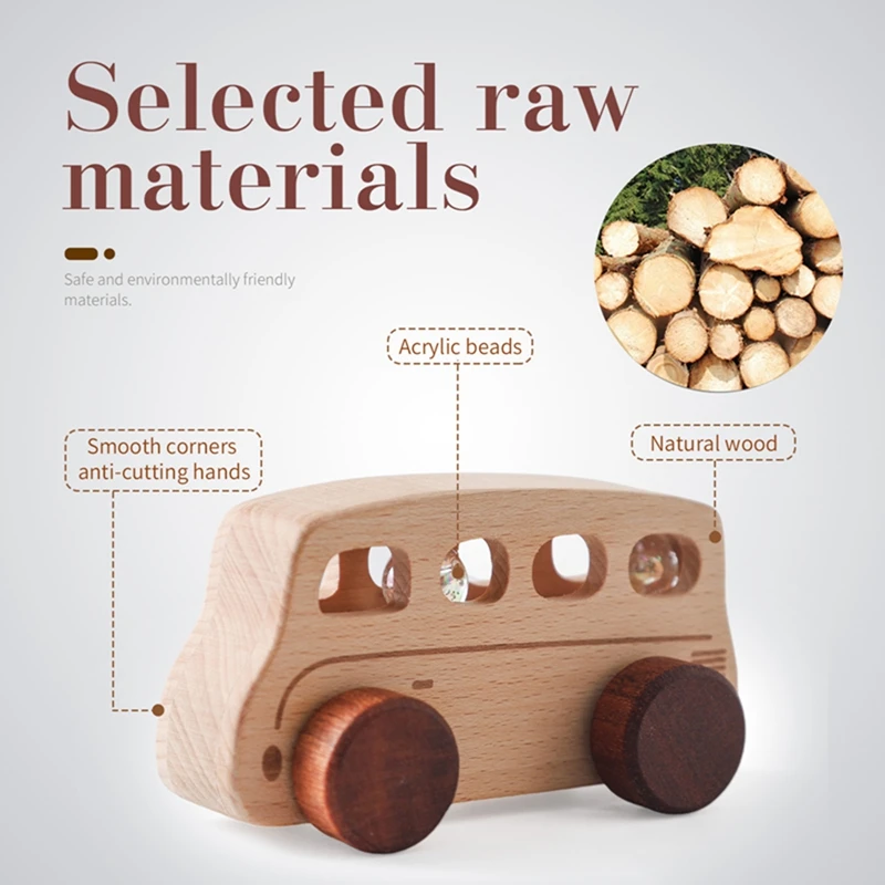 Juguetes de madera Montessori para bebé – bloques y coche educativos - imagen 5