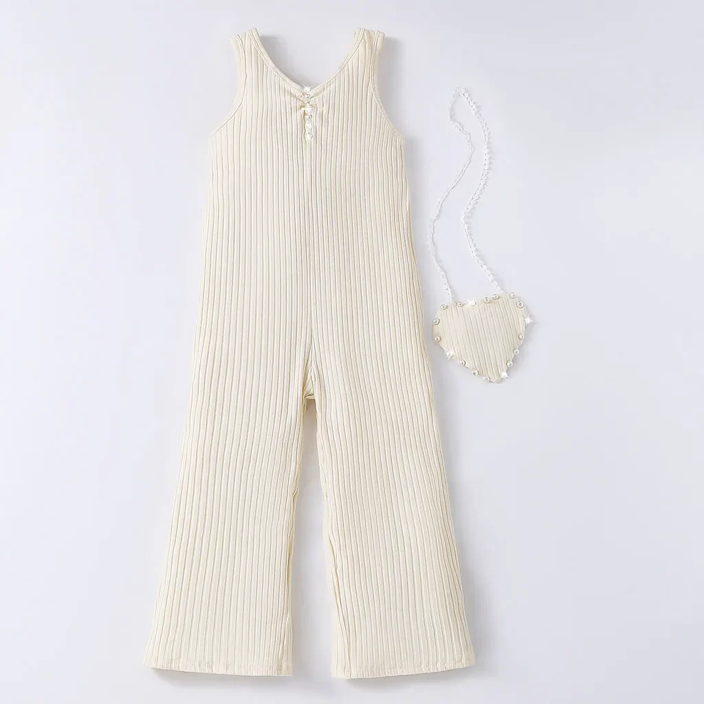 Mono sin mangas de algodón suave para niña – Ideal verano