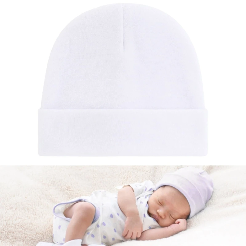 4 unids/lote moda Casual lindo 0-6 meses recién nacido niño niña sombreros algodón suave gorras infantiles sombreros de Color sólido capó accesorios para bebés - imagen 3