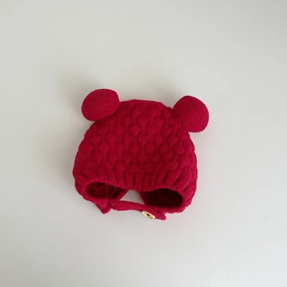 Nuevo Gorro de punto cálido a prueba de frío, bonito gorro con protección para los oídos de oso, gorro de punto con pompón, Otoño e Invierno - imagen 5