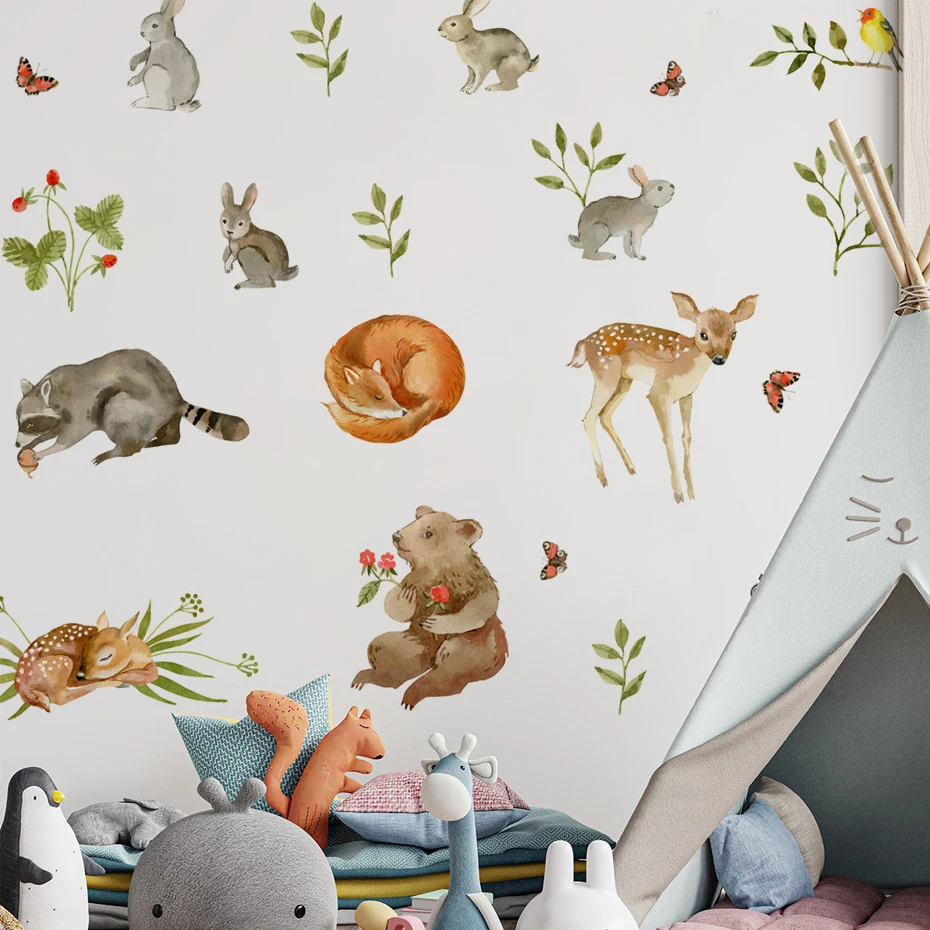 Pegatinas de pared animales del bosque – Decoración infantil - imagen 2