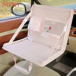 Mesa de trabajo multifuncional para coche, bolsa de almacenamiento plegable, bandeja para asiento trasero de coche, mesa, volante, escritorio para ordenador portátil, organizador de coche, bandejas de comida